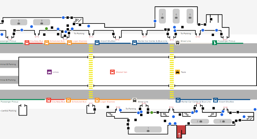 Logan Airport Terminal B Pickup Area